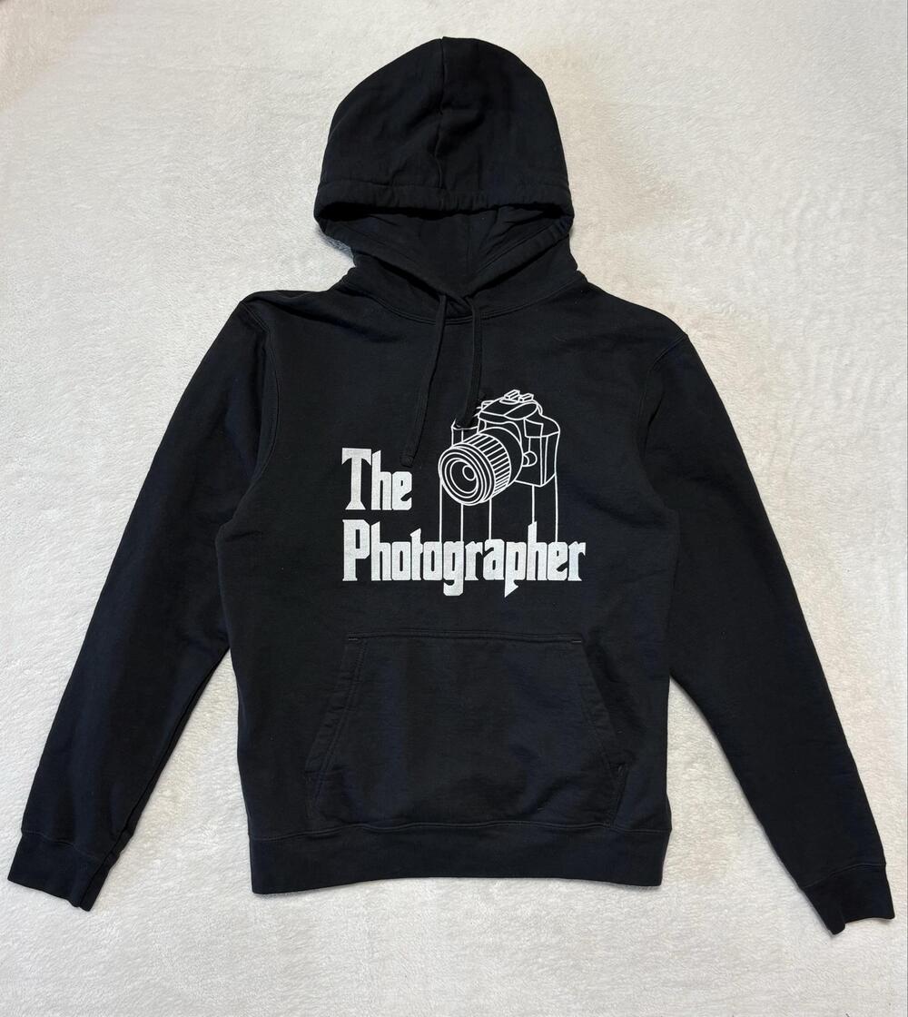 The Photographer Hoodie Mens Medium Black Graphic Godfather Theme Pullover